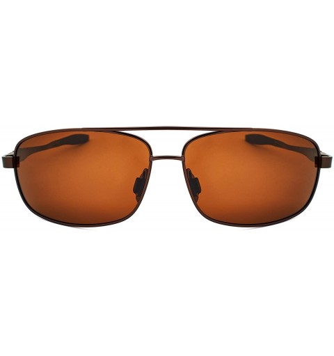 Rectangular Men Lightweight Rectangular Polarized Sunglasses 100% UV protection Al-Mg Alloy Temple Spring Hinge - CV18SNE36CK...