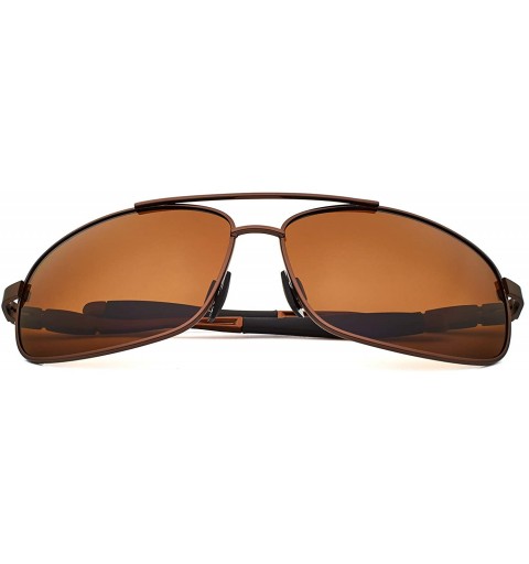 Rectangular Men Lightweight Rectangular Polarized Sunglasses 100% UV protection Al-Mg Alloy Temple Spring Hinge - CV18SNE36CK...