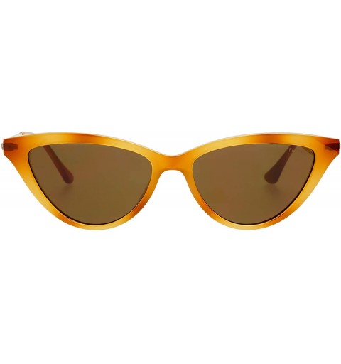 Cat Eye Soho Designer Womens Fashion Small Cat Eye Sunglasses - Brown - CL18Y55U3MQ $27.47