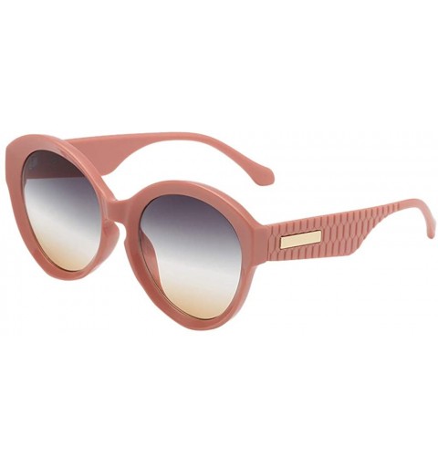Aviator Womens Casual Round Large Frame Sunglasses Fashion Retro Style Trend Glasses - CU18TQZNREM $21.62
