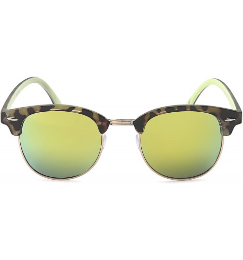 Rimless Unisex metal frame wafer Sunglasses - Tortoise Green - C51884XLH4K $8.62