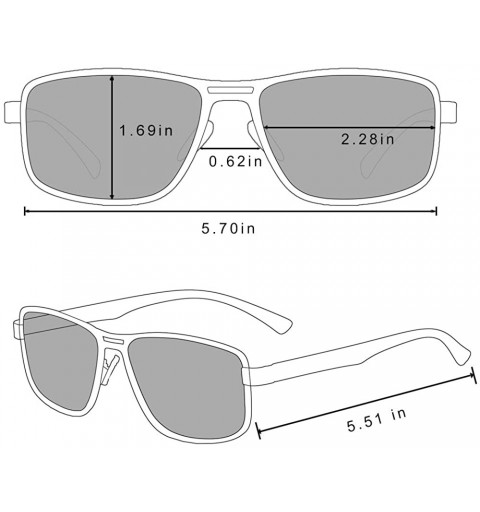Rectangular Mens Classic Square Sunglasses Driving Polarized Sunglasses for Men UV Protection Fishing Sports Men's Sunglasses...