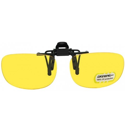 Rectangular Yellow Non Polarized Rectangular Flip up Sunglass - Black Frame-non Polarized Yellow Lens - CI180KE5MQG $27.28