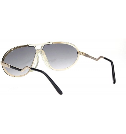 Sport Retro Racer European Mobster Sunglasses - Gold Gradient Black - C318NKUDI0A $13.61