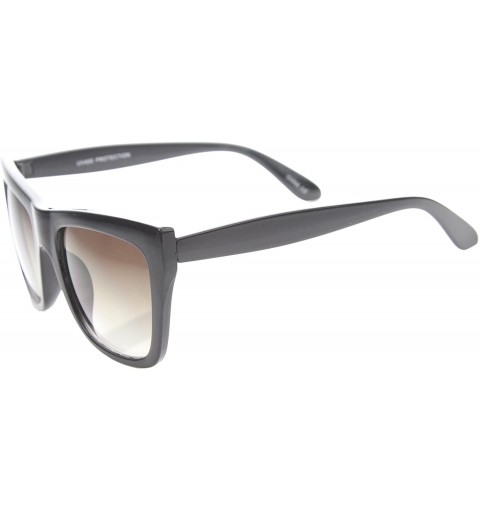 Oversized Bold Flat Top Tinted Lens Oversize Square Sunglasses 54mm - Black / Grey Gradient - CH12H0L9BB7 $11.77