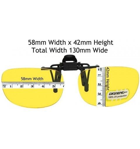 Rectangular Yellow Non Polarized Rectangular Flip up Sunglass - Black Frame-non Polarized Yellow Lens - CI180KE5MQG $11.74