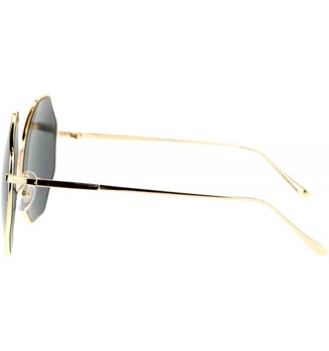 Oversized Womens Mirrored Mirror Octagonal Groovy Sunglasses - All Gold - CQ12JPB7R0H $15.40