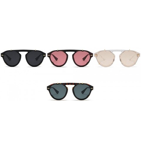 Round 2019 Newest Designer Summer Trendy Vintage round Sunglasses Women Luxury Brand Shades - Black - CC18LH43LDO $10.30