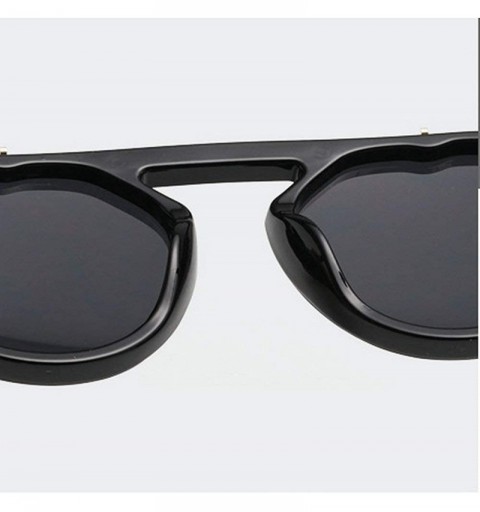 Round 2019 Newest Designer Summer Trendy Vintage round Sunglasses Women Luxury Brand Shades - Black - CC18LH43LDO $10.30