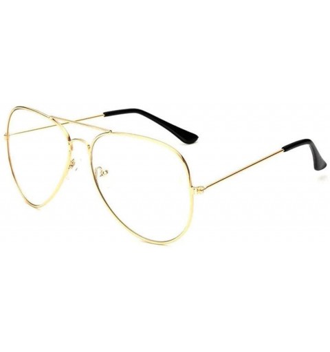 Semi-rimless Men's Aviation Sunglasses Women Driving Alloy Frame Polit Mirror Sun Glasses - Gold Clear - CF194OUHXSG $44.74