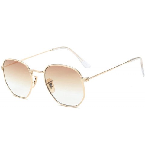 Square Frame Metal Square Sunglasses Women Classic Vintage Pilot Sun Glasses Brand Design Gradient Sunglasses - C8 - C018WD5I...