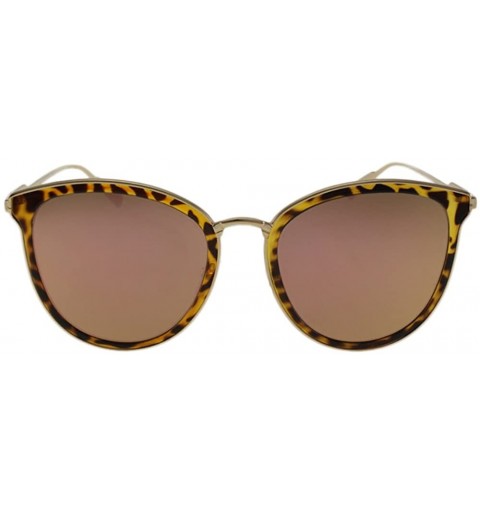 Goggle Luxury Metal Frame Cateye Sunglasses Includes Microfiber Pouch - Tortoise / Pink Mirror - CF187WS8YN5 $9.55