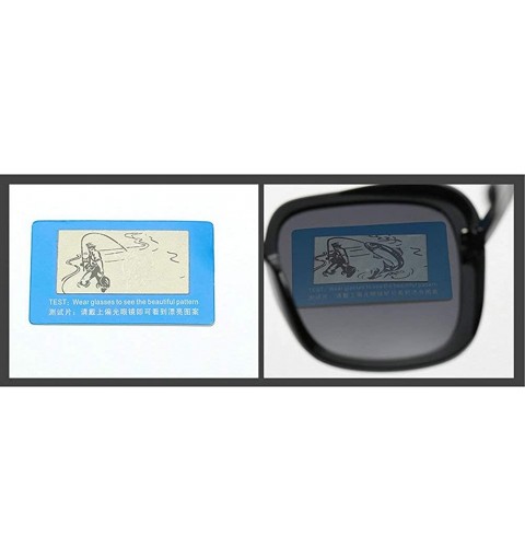 Square Mens Polarized Sunglasses Eyewear Flat Top Quality Square Glasses Outdoor Sports Mens Goggle UV400 - Grey - CR1935U4GX...