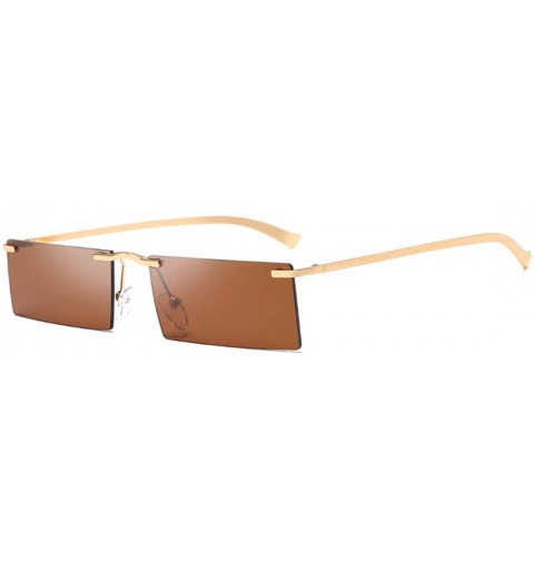 Rectangular Retro Vintage Small Square Eyeglasses Plastic Lenses Sunglasses UV400 - Gold Brown - CC18N8W7GMX $9.82
