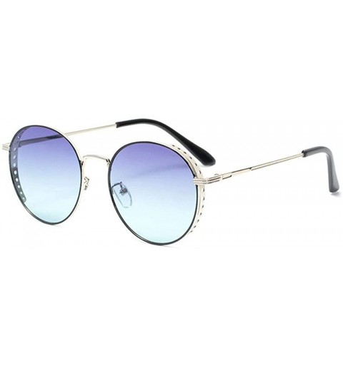 Goggle 2019 New Metal Round Hollow Punk Style Trend Sunglasses Women Sunglasses Mens Goggle - Blue - CN18Y9NWAS4 $14.65