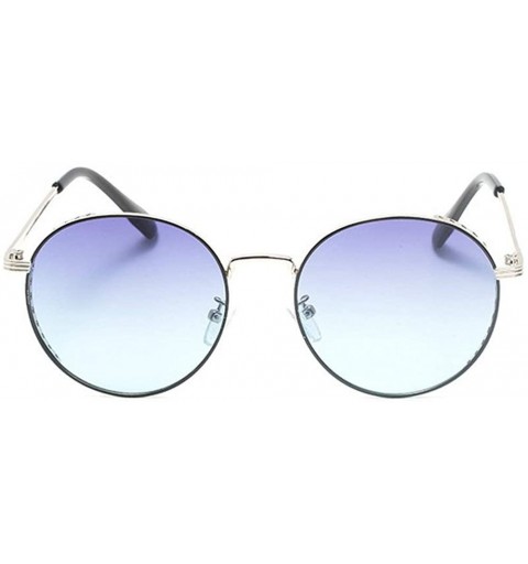 Goggle 2019 New Metal Round Hollow Punk Style Trend Sunglasses Women Sunglasses Mens Goggle - Blue - CN18Y9NWAS4 $14.65
