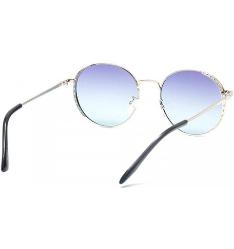 Goggle 2019 New Metal Round Hollow Punk Style Trend Sunglasses Women Sunglasses Mens Goggle - Blue - CN18Y9NWAS4 $14.65