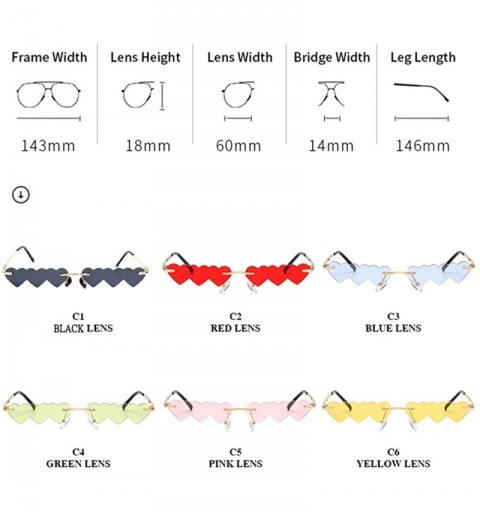 Oversized Vintage Sunglasses Fashion Rimless Rectangle - Red - CM19036GYKE $7.98