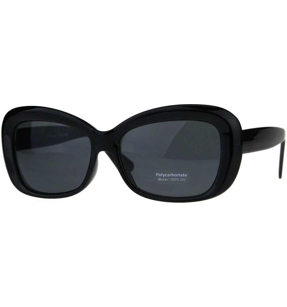 Rectangular Vintage Fashion Womens Sunglasses Classy Rectangular Frame UV 400 - Black (Black) - CY180Q72USN $8.78