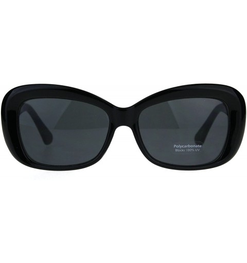 Rectangular Vintage Fashion Womens Sunglasses Classy Rectangular Frame UV 400 - Black (Black) - CY180Q72USN $8.78