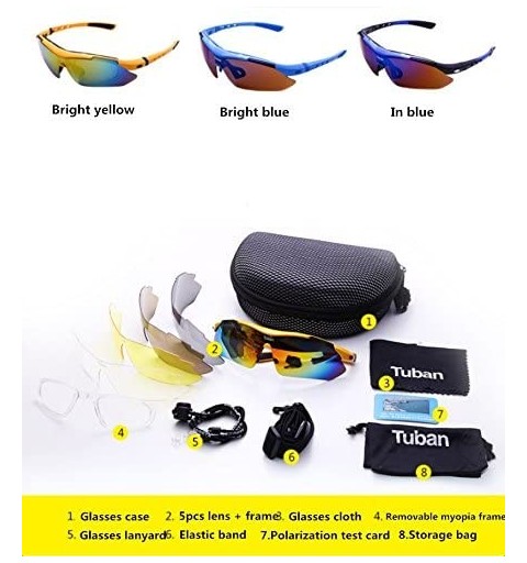 Sport Riding Glasses Polarized Myopia Outdoor Glasses Men/Women Mountain Bike Sports Equipment - Blue - CW18ERN763D $30.30