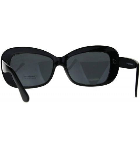 Rectangular Vintage Fashion Womens Sunglasses Classy Rectangular Frame UV 400 - Black (Black) - CY180Q72USN $8.78