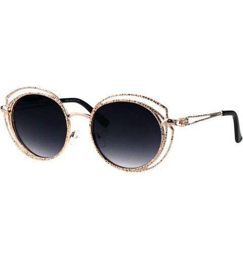 Butterfly Womens Jewel Metal Work Frame 90s Butterfly Designer Sunglasses - Gold Smoke - CF18GQ48R0E $14.67