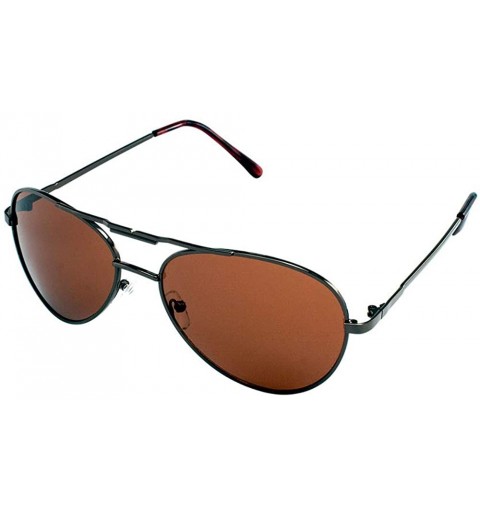 Aviator Driving Classic Thin Frame Bracket Top Bar Aviator Sunglasses - Black Demi - CR1996LL3E2 $14.23
