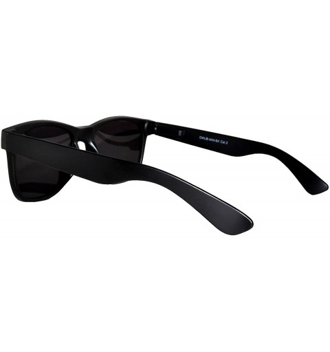 Wayfarer Reflective Colored Mirror Lens Horn Rimmed Style Sunglasses Black Frame - CB1107XZGFB $9.39