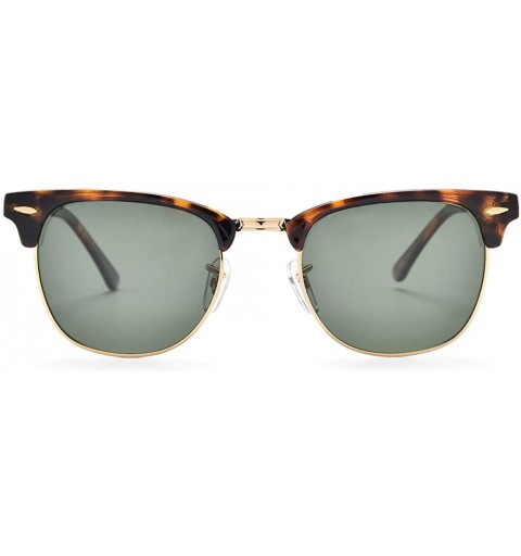 Square sunglasses for women men TR90 frame TAC and crystal glass lens sun glasses - Leopard Frame/G15 Lens Plastic - CL194R7X...