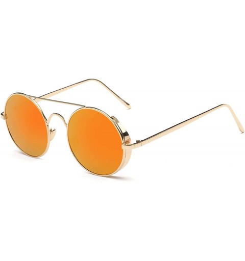 Oversized Steampunk Round Sunglasses Women Steam Punk Circle Men FeMetal Mirror Lenses Sun Glasses Retro De Sol - Jy8874 C8 -...