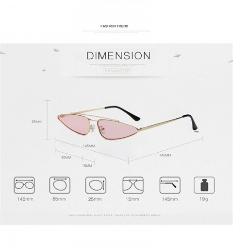 Goggle Small Triangle Metal Frame Sunglasses Women Men Brand Designer Cool Cat Glasses - Gold Purple - C1189YZN3W8 $11.41