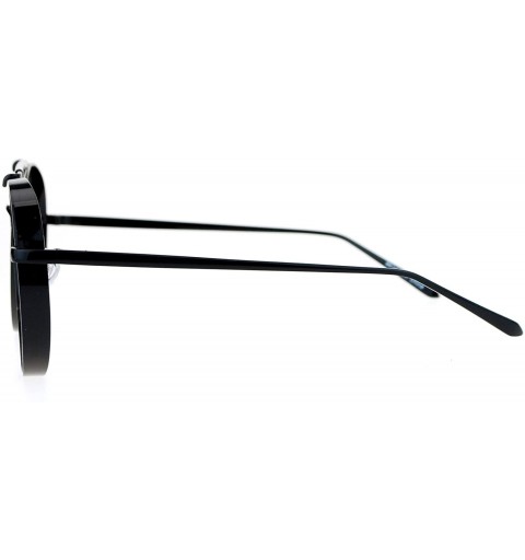 Aviator Clear Lens Aviator Glasses Thick Metal Round Aviators Eyeglasses UV 400 - Black - CN186KTDI6G $9.89
