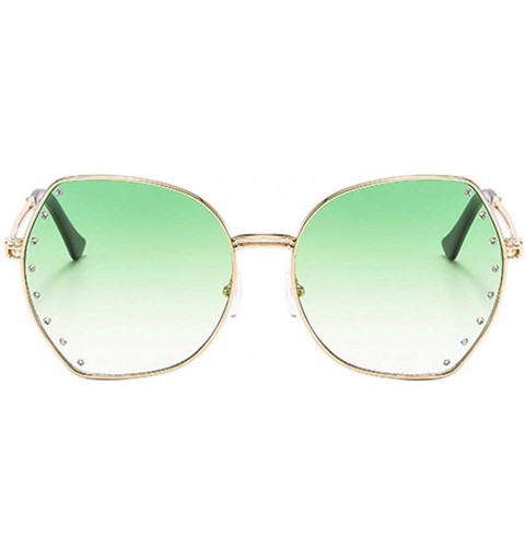Oversized Womens Oversized Fashion Sunglasses UV400 Metal Frames Classic Eyewear - Green - C6197IGTLHA $14.12