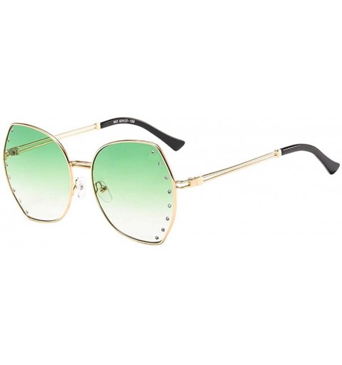 Oversized Womens Oversized Fashion Sunglasses UV400 Metal Frames Classic Eyewear - Green - C6197IGTLHA $14.12