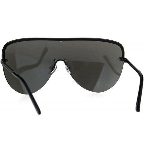 Oversized Oversize Shield Robotic Mens Color Mirror Lens Metal Sunglasses - Silver - CW186H50ZHL $13.68