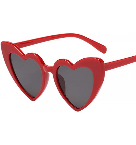 Aviator New Women Retro Beach Sunglasses Fashion Heart-shaped Shades Sunglasses Integrated UV Glasses - D - CM18STWGOTI $9.39