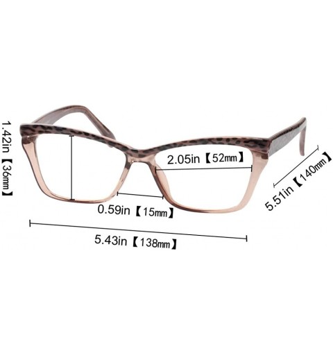Cat Eye Womens Leopard Butterfly Reading Glasses Fashion Eye Glass Frame - 2 Pairs / Gray + Tea - C818IIQZXS2 $15.77