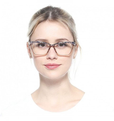 Cat Eye Womens Leopard Butterfly Reading Glasses Fashion Eye Glass Frame - 2 Pairs / Gray + Tea - C818IIQZXS2 $15.77