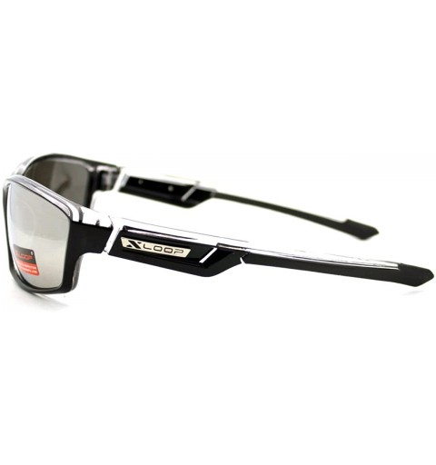 Rectangular Xloop Mens Sunglasses Sports Fashion Rectangular Wrap Around UV 400 - Clear - CR124LVH3P5 $10.06