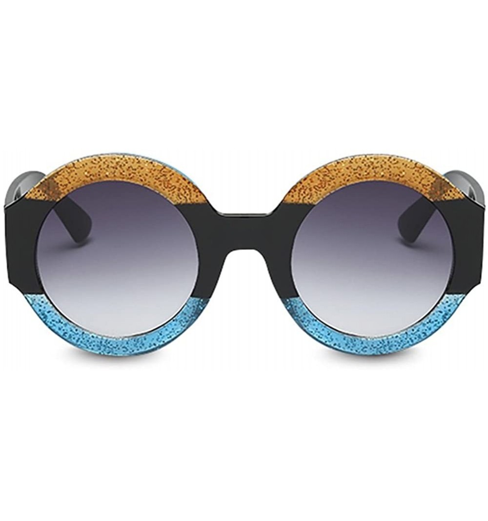 Goggle Oversized Sun Glasses- Two-Tone Sunglasses for Women S1045-6 - S1046-c1 - CK18EMWR9RE $18.07