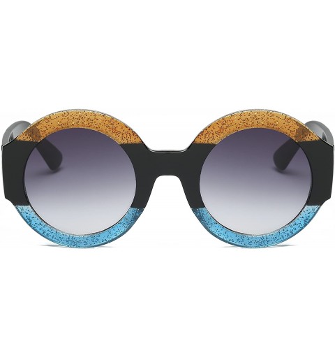 Goggle Oversized Sun Glasses- Two-Tone Sunglasses for Women S1045-6 - S1046-c1 - CK18EMWR9RE $18.07