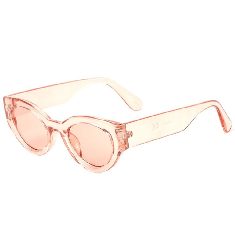 Cat Eye Sophia Thick Bold Cat Eye Womens Sunglasses - Pink Transparent Frame - CP18ET38D7K $7.91
