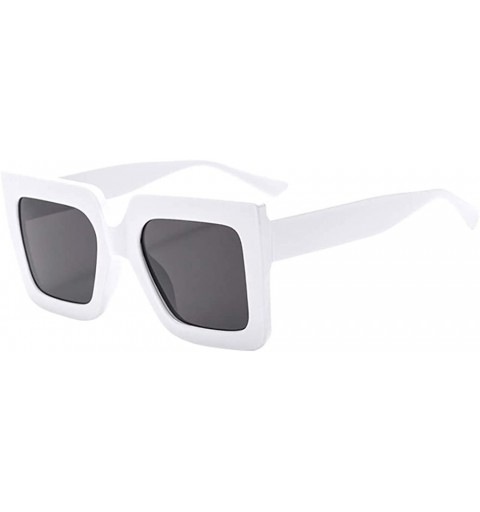 Aviator Women Men Retro Square Big Frame Glasses Unisex Vintage Casual Sunglasses Eyewear - A - CN18SRYECS4 $7.31