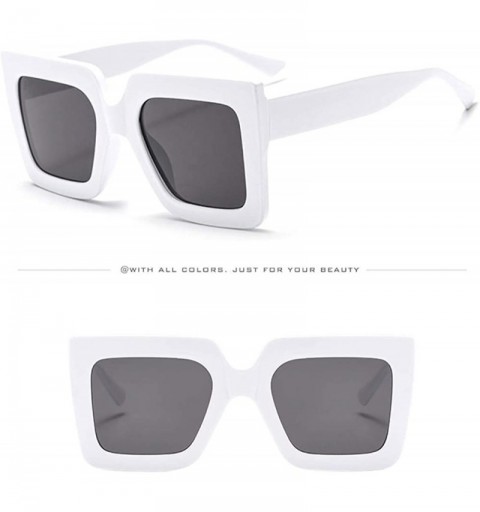 Aviator Women Men Retro Square Big Frame Glasses Unisex Vintage Casual Sunglasses Eyewear - A - CN18SRYECS4 $7.31