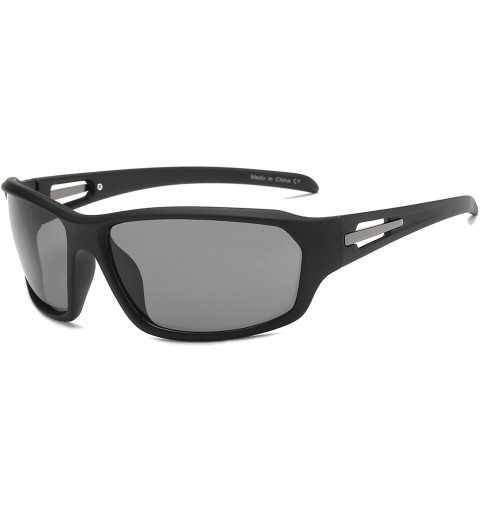 Sport Black Fashion Sunglasses- Sports Sun Glasses for Mens Sportsman Y1001 - C1 - CL18EOSRNDH $17.93