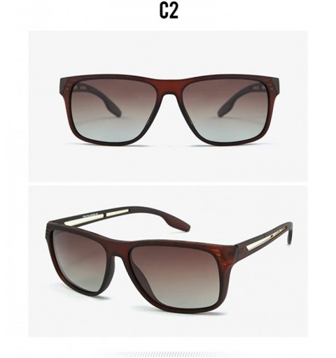 Square Casual sunglasses trend driving polarized sunglasses men retro sunglasses - Tawny C2 - CS1904X7SO3 $19.24