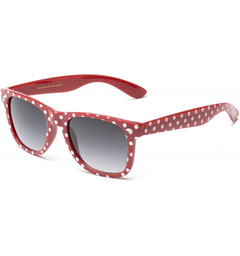 Sport Polka Dot Retro Fashion Sunglasses - 100% UV400 - Red - CQ11OXK5R8F $20.09
