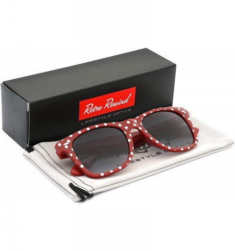 Sport Polka Dot Retro Fashion Sunglasses - 100% UV400 - Red - CQ11OXK5R8F $11.80