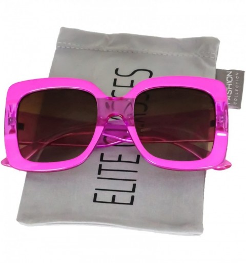 Oversized Oversized Square Cute Luxury Sunglasses Gradient Lens Vintage Women Fashion Glasses - Pink - CD18D427M9A $10.65